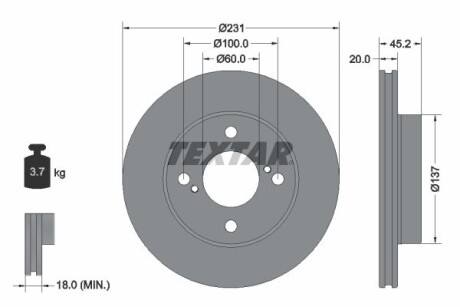 Гальмівний диск - TEXTAR 92309403