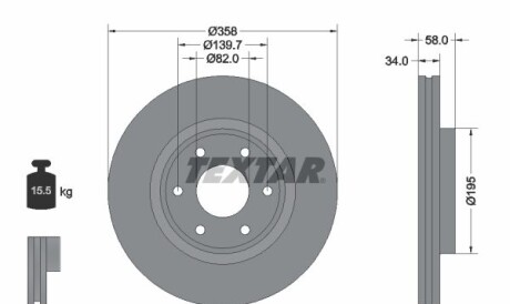 Диск гальмівний - (402061LB1A, 402061LB0A) TEXTAR 92309803