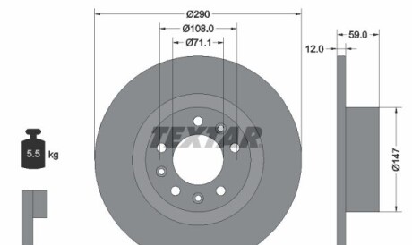 Диск гальмівний - TEXTAR 92313603