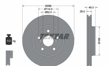 Фото 7 - Гальмівний диск TEXTAR 92315703