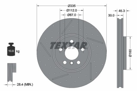 Tarcza hamulcowa przod - TEXTAR 92317105