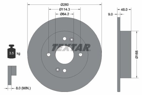 Tarcza hamulcowa tyl - (42510S84A50, 42510S84A52, 42510S0A000) TEXTAR 92320203