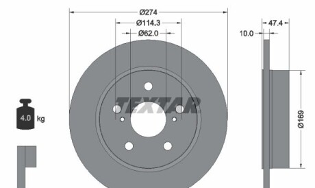 Диск гальмівний - (4243102320, T424310232) TEXTAR 92321103