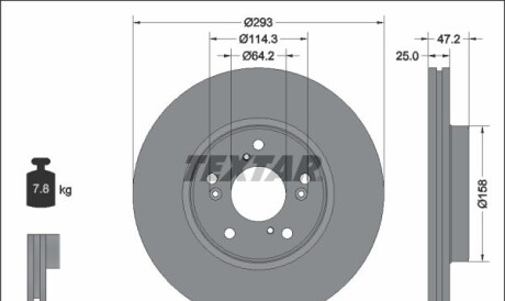 Диск гальмівний - (45251T8MG01, 45251T7WA01) TEXTAR 92321303