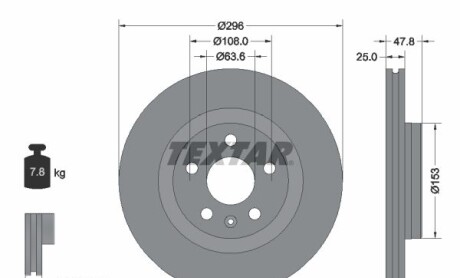 Фото 5 - Гальмівний диск TEXTAR 92323905