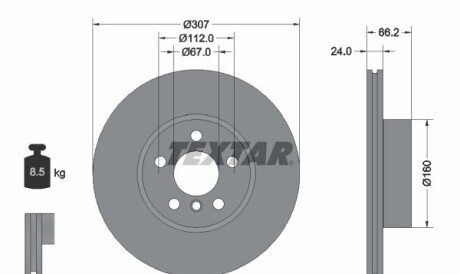 Диск гальмівний - TEXTAR 92326805