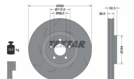 Диск гальмівний - TEXTAR 92334205