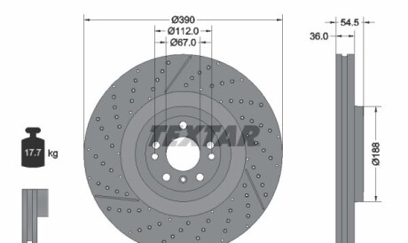 Диск гальмівний - (1664210512, A1664210512) TEXTAR 92337005