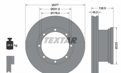 Фото 4 - Гальмівний диск TEXTAR 93101500