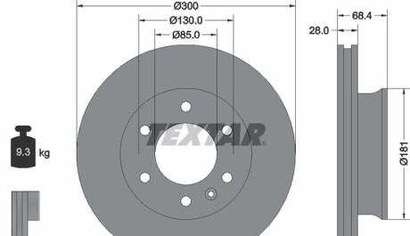 Диск тормозной - TEXTAR 93143203