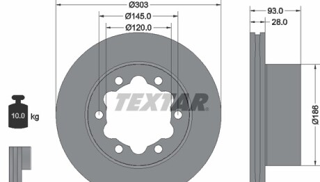 Диск гальмівний - (a9064230112, 2E0615601) TEXTAR 93143403