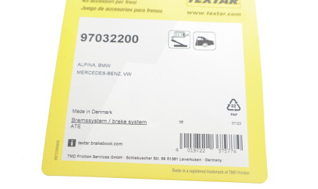 Фото 2 - Комплектуюча колодок TEXTAR 97032200