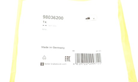 Фото 3 - Датчик износа тормозных колодок TEXTAR 98036200