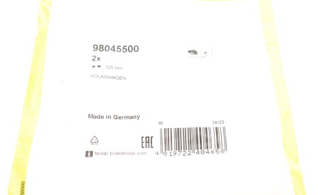 Фото 2 - Датчик зносу гальмівних колодок TEXTAR 98045500