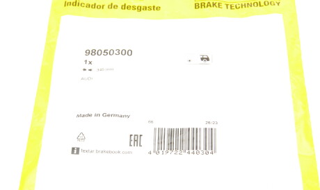 Фото 2 - Датчик зносу гальмівних колодок TEXTAR 98050300