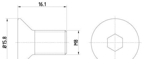 Болт, диск тормозного механизма - (1513408, 998310816, 007991008041) TEXTAR TPM0006