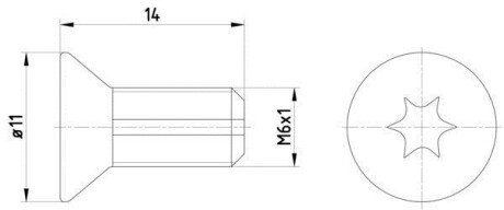 SRUBA TARCZY HAMULCOWEJ M6X1 /2SZT/ - (021220612A000, 021220612A, 690536) TEXTAR TPM0012 (фото 1)