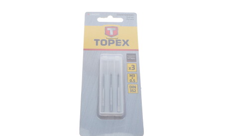 Набір інструментів для нарізки різьби (мітчики) M3 3 од. - Topex 14A203