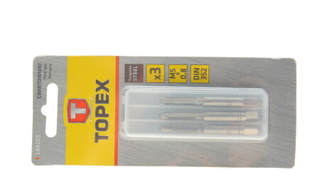 Набір інструментів для нарізки різьби (мітчики) M5x0.8 3 од. - Topex 14A205