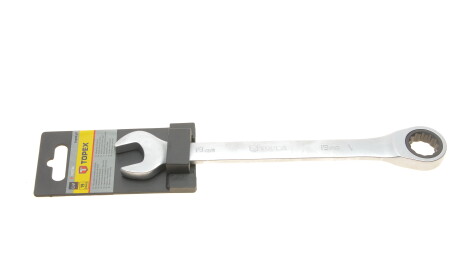 Ключ рожково-накидной с трещоткой 19 мм 48 зуб. L-245 мм - Topex 35D746