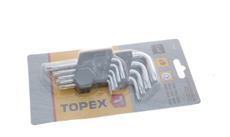 Набір ключів Г-под. Torx з отвором T10-T50 (Pentalobe) - Topex 35D950