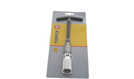 Ключ свічковий 21 мм довгий з карданом 220 мм - Topex 37D051
