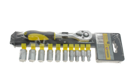 Набір торцевих головок з тріскачкою 1/4" 11 од. - Topex 38D650