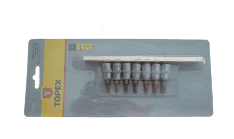 Набір головок 1/4" зі вставками Torx 7 од. - Topex 39D378