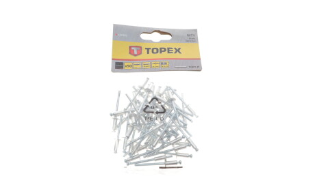 Заклепка Ø4x10 mm 50 ед. - Topex 43E402