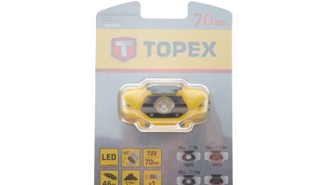 Ліхтар налобний (LED) (70Lm) - Topex 94W390