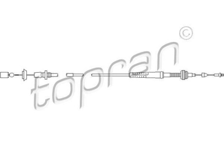 Трос газу - (1H0721555D, 1H0721555E, 6K0721555B) TOPRAN / HANS PRIES 103081