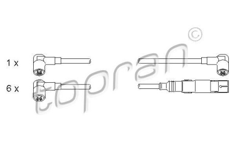 Комплект проводов зажигания - TOPRAN / HANS PRIES 107 251