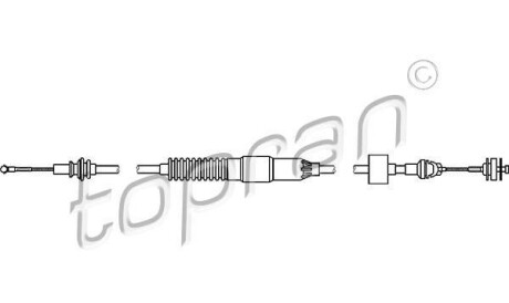 Трос, управление сцеплением - (6N1721335B) TOPRAN / HANS PRIES 108 695