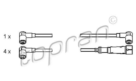 Комплект проводов зажигания - TOPRAN / HANS PRIES 108 958