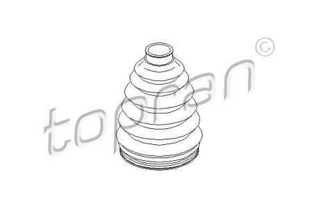 Гумовий пильовик шарніра зовнішн/передн (fi: 29/96) (довжина145) (комплект) MERCEDES V (638/2), VITO (W638) FORD GALAXY I SEAT ALHAMBRA VW SHARAN, TRANSPORTER T4 1.8-2.8 07.90-03.10 - TOPRAN / HANS PRIES 109 414