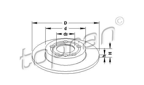 Тормозной диск - TOPRAN / HANS PRIES 109 789