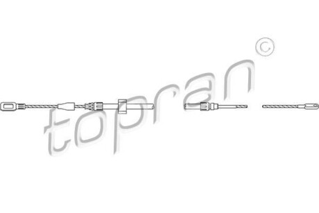 Трос, стояночная тормозная система TOPRAN - (2D0609701D) TOPRAN / HANS PRIES 109 814