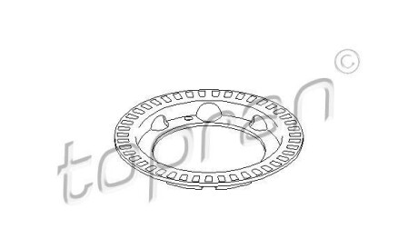 Кільце ABS передн Лів/Прав VW GOLF III, PASSAT B3/B4, VENTO 1.9D/2.0/2.8 06.91-09.98 - ((1H0614150)) TOPRAN / HANS PRIES 110 845 (фото 1)