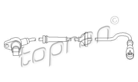Датчик, частота вращения колеса - (191927807D, 357927807) TOPRAN / HANS PRIES 111 074 (фото 1)