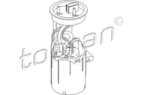 Електричний паливний насос (модуль) AUDI A3, A6 C5 SKODA OCTAVIA I, SUPERB I VW BORA I, GOLF IV, PASSAT B5, PASSAT B5.5, SHARAN 1.4-2.0D 09.96-03.10 - TOPRAN / HANS PRIES 111 435