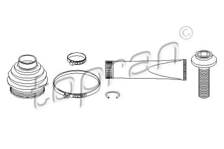 Комплект пылника, приводной вал - TOPRAN / HANS PRIES 113 007