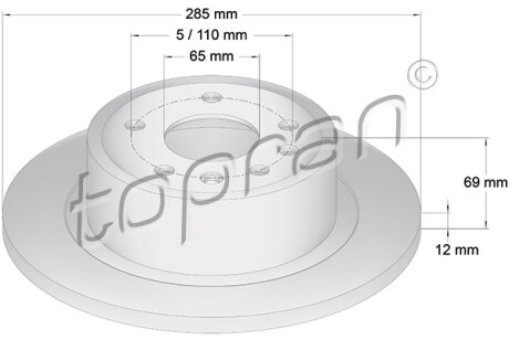 Тормозной диск - ((230480, 569208, 569121, 90444513, 93182292)) TOPRAN / HANS PRIES 200 949