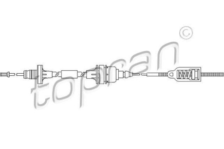 Трос, управление сцеплением - TOPRAN / HANS PRIES 206 560