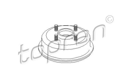 Тормозной барабан - (1045392, 1E0026251A, 1E0026251) TOPRAN / HANS PRIES 300 489