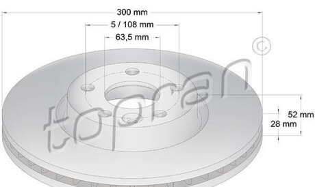 Тормозной диск - TOPRAN / HANS PRIES 304 437