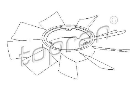 Крыльчатка вентилятора, охлаждение двигателя - TOPRAN / HANS PRIES 401002