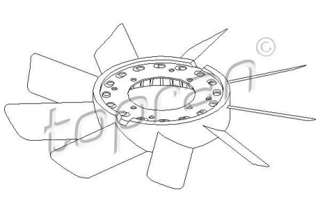 Крильчатка вентилятора BMW 2.5-3.2 (E9), 2500-3.3 (E3), 3 (E21), 3 (E30), 5 (E12), 5 (E28), 6 (E24), 7 (E23) 2.0-3.5 10.68-11.93 - TOPRAN / HANS PRIES 500 899