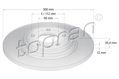 Диск гальмівний (задній) Audi A6/A7 Sportback 10-(330x22) - TOPRAN / HANS PRIES 631 154