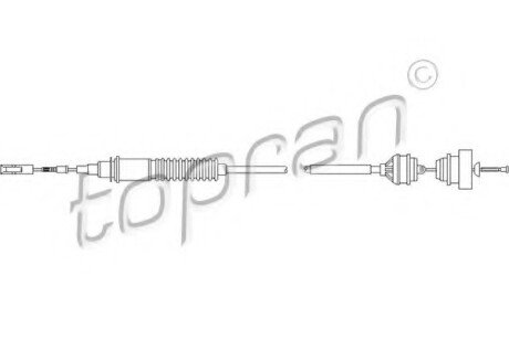 Трос, управление сцеплением - (2150T1, 2150J0, 1480346080) TOPRAN / HANS PRIES 722 110