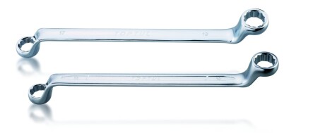 Ключ накидний, вигнутий, двосторонній, : 14 15мм, довжина: 238 мм, кут: 75° - Toptul AAEI1415